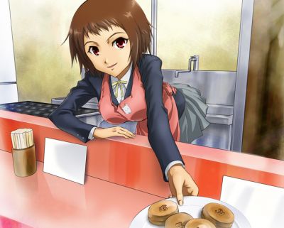 Ando Aiko serves food