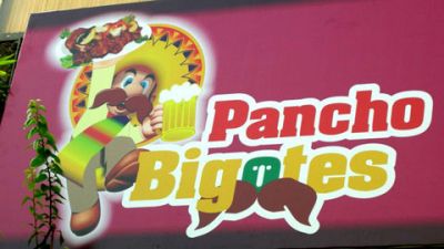 Mario on Pancho Bigotes sign